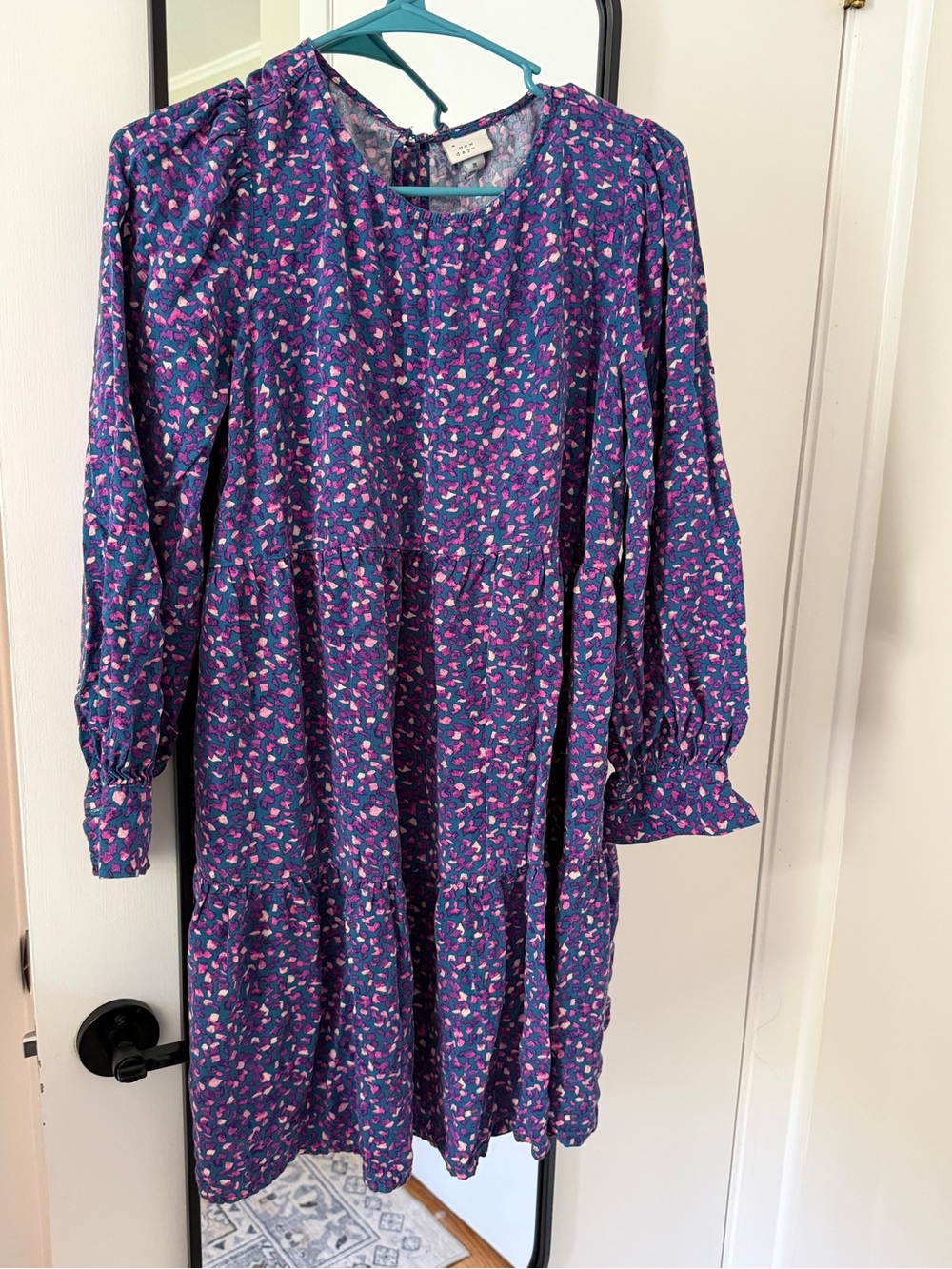 a new day Teal Top with Purple and Pink Floral-Animal Print